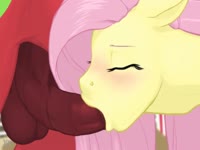 Pink-haired unicorn sucking a big horse dick